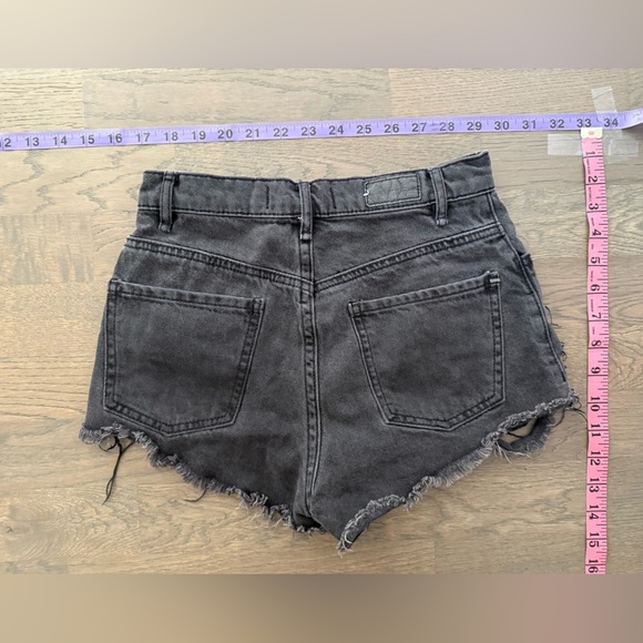 Garage Women's Distressed Black Denim Shorts - Picture 2 of 3